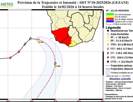 BULLETIN CYCLONIQUE EN DATE DU 16 FÉVRIER 2026